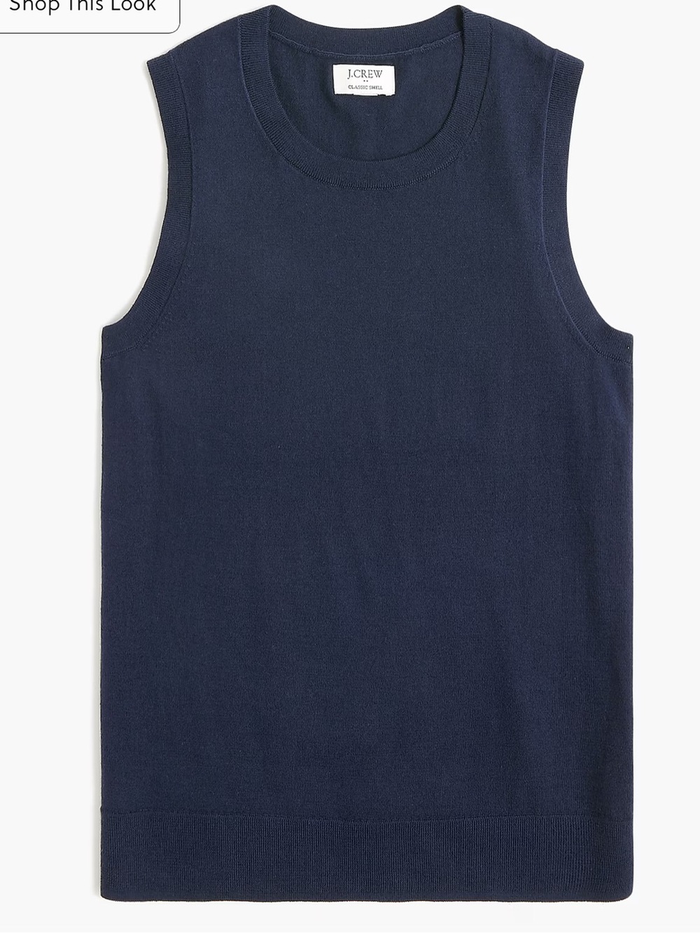 J. Crew Factory Navy Blue Classic Shell Sleeveless Knit Tank Small
